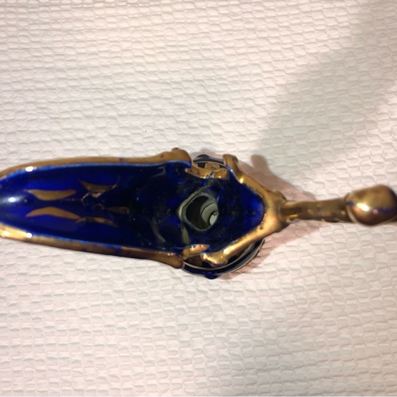 VINTAGE MCM 12”Palestine Gold Porcelain Ewen Pitcher Greek Revival 1940’s 12X6 - Picture 8 of 8